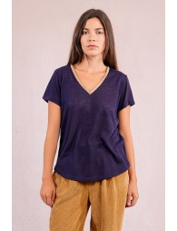 T-shirt encolure V irisée