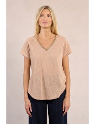 T-shirt encolure V irisée