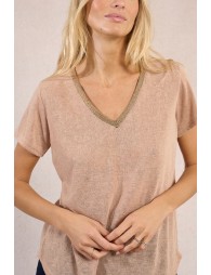 T-shirt encolure V irisée
