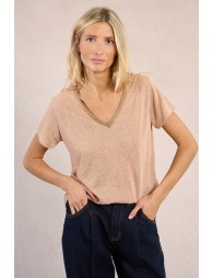 T-shirt encolure V irisée