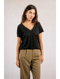 T-shirt encolure V irisée