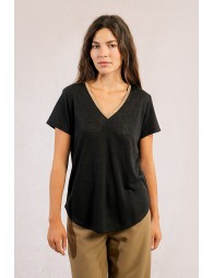T-shirt encolure V irisée