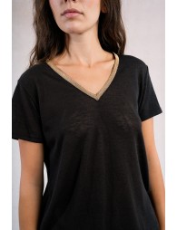 T-shirt encolure V irisée
