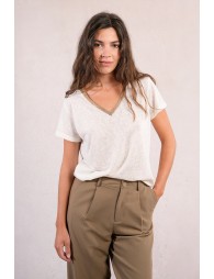 T-shirt encolure V irisée