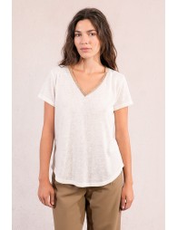 T-shirt encolure V irisée