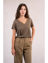 T-shirt encolure V irisée