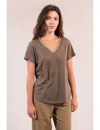 T-shirt encolure V irisée