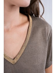 T-shirt encolure V irisée