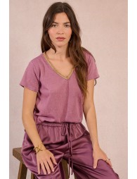 T-shirt encolure V irisée
