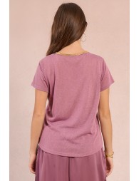 T-shirt encolure V irisée