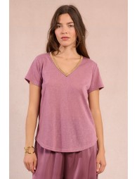 T-shirt encolure V irisée