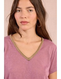 T-shirt encolure V irisée