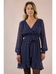 Robe style porte-feuille à pois