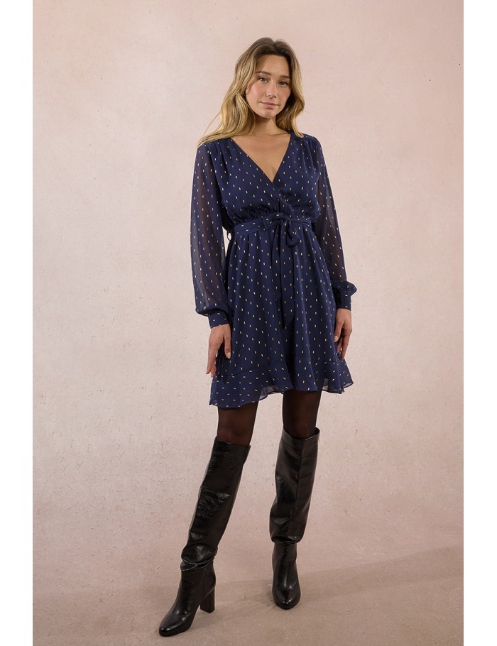 Polka dot wallet-style dress