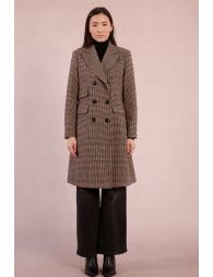 Long houndstooth coat
