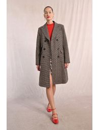 Long houndstooth coat