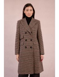 Long houndstooth coat