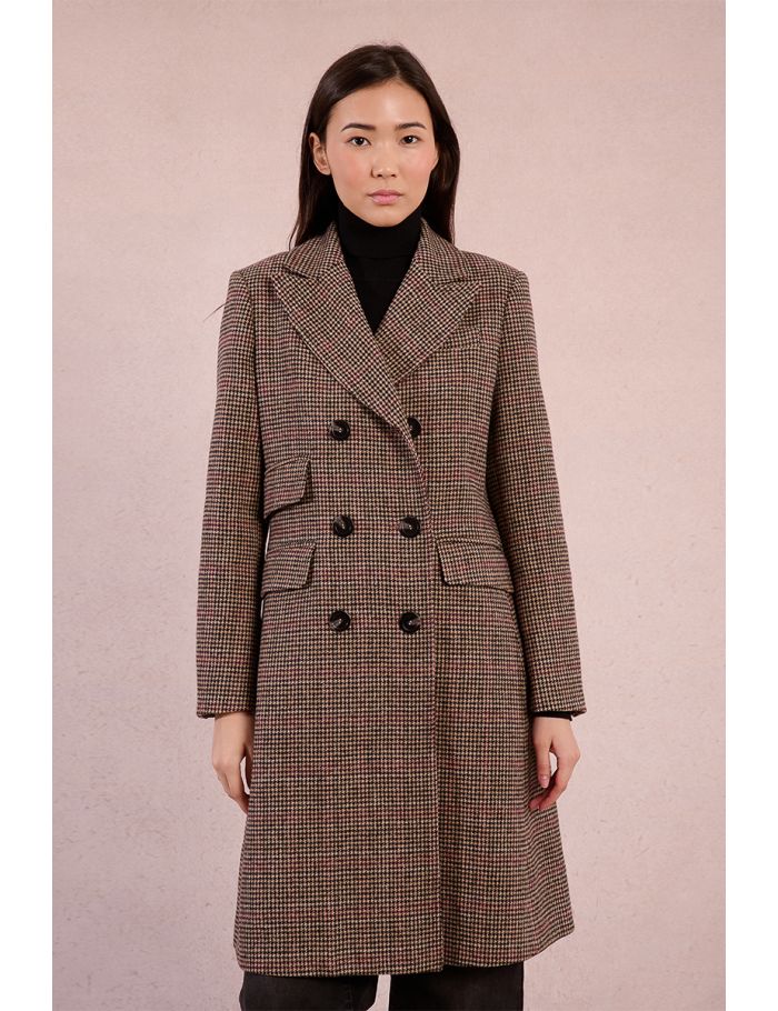 Long houndstooth coat
