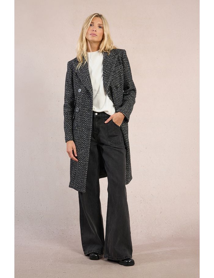 Long herringbone coat
