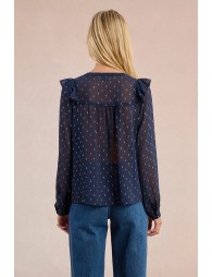 Blusa  de manga larga estampado lunares