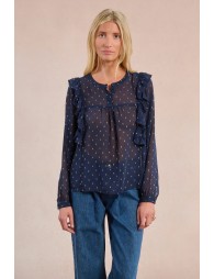 Blusa  de manga larga estampado lunares