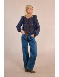 Blusa  de manga larga estampado lunares