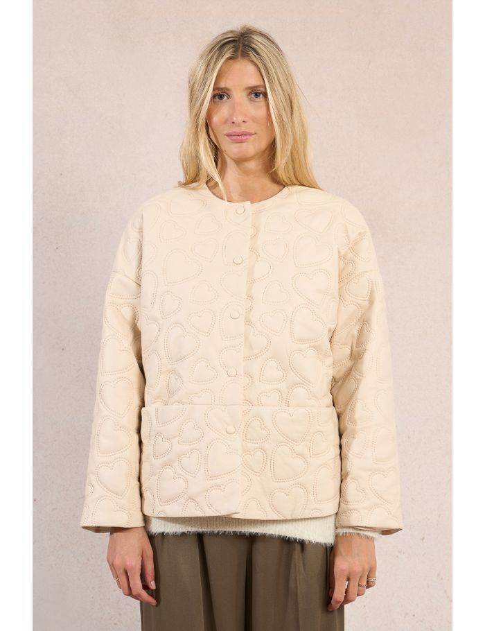 Quilted jacket with heart pattern