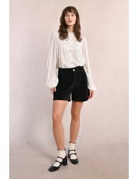 Velvet shorts, high waist