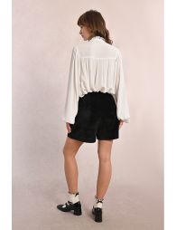 Velvet shorts, high waist