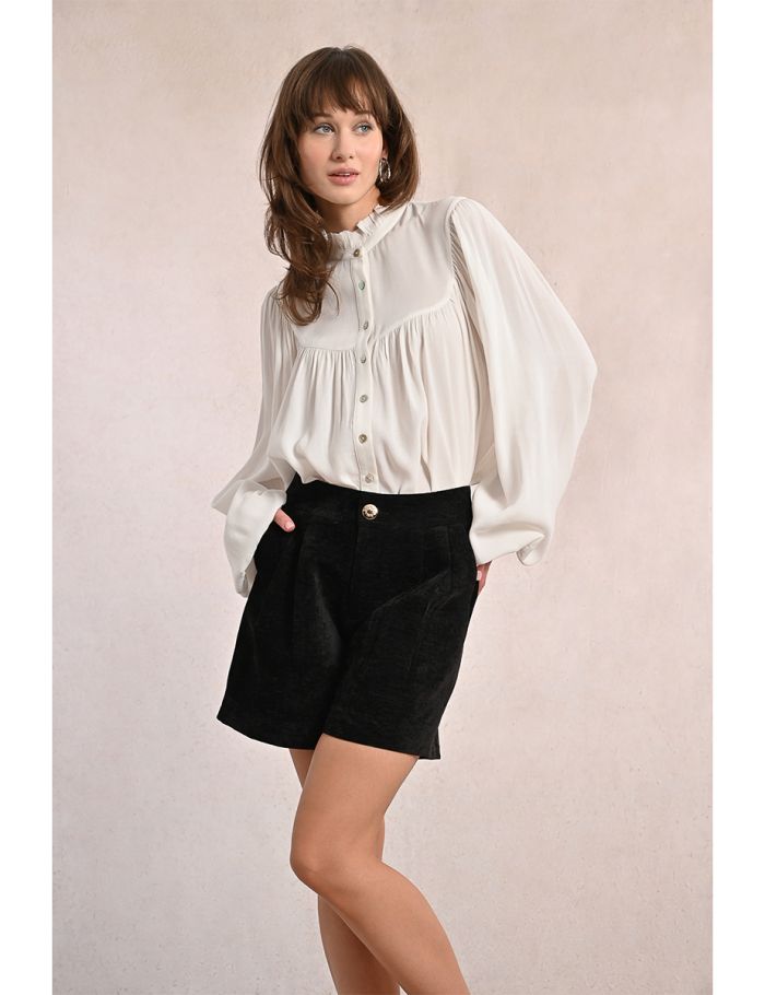 Velvet shorts, high waist
