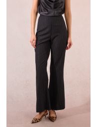 Pantalon taille haute à rayures irisées