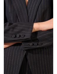 Blazer rayé, ouvert sur le bas