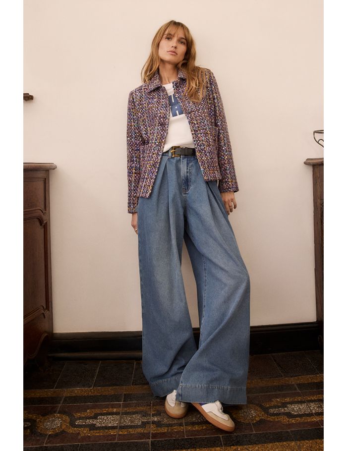 Denim large à plis