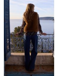 Denim droit ceinturé