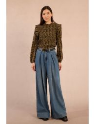 Denim large à plis