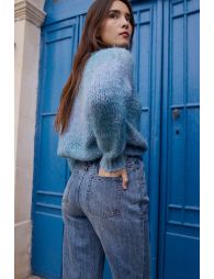 Denim droit ceinturé