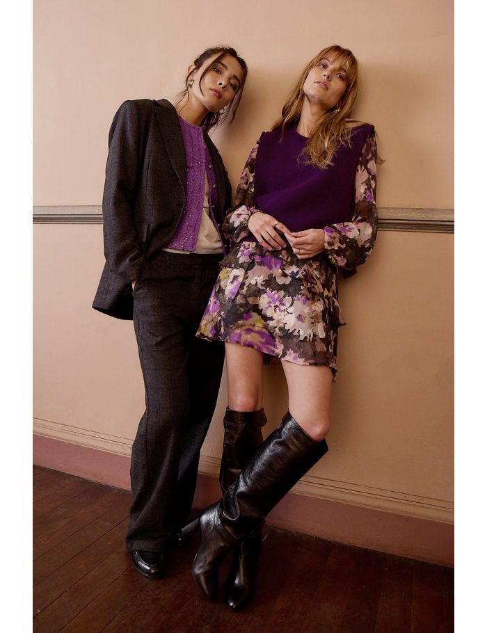 Short wrap dress, in printed voile