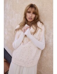 Pull sans manches, parsemé de sequins