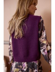 Pull sans manches, boutonné sur les côtés