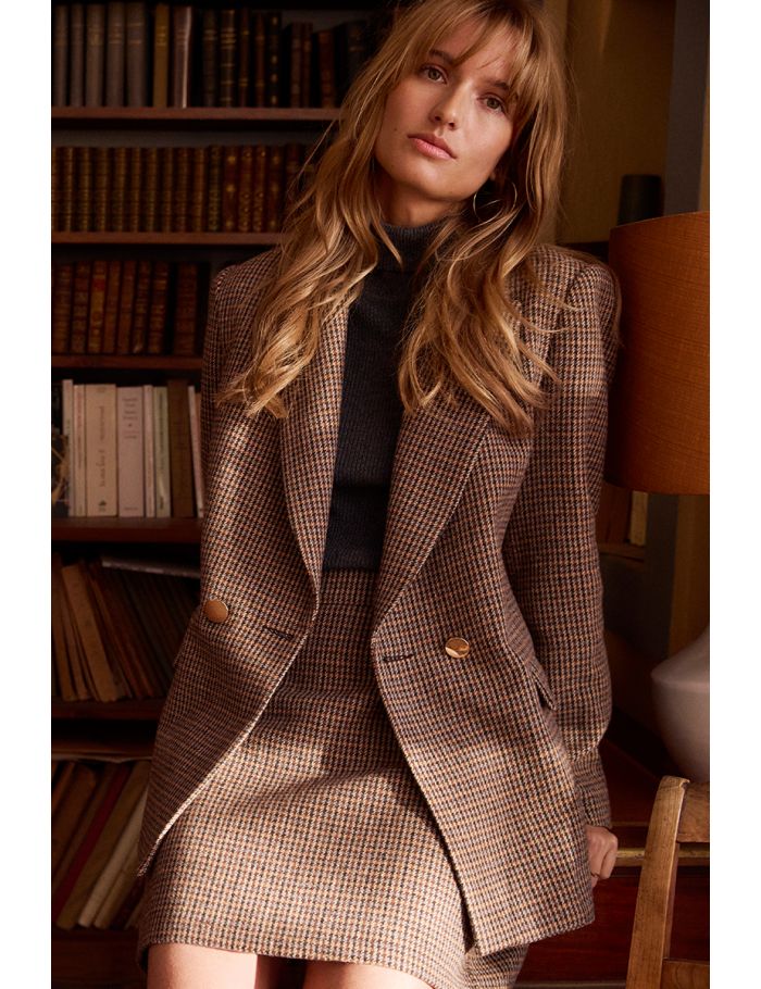 Veste blazer pied-de-poule