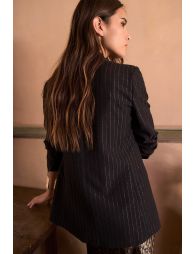Striped blazer, open at the bottom