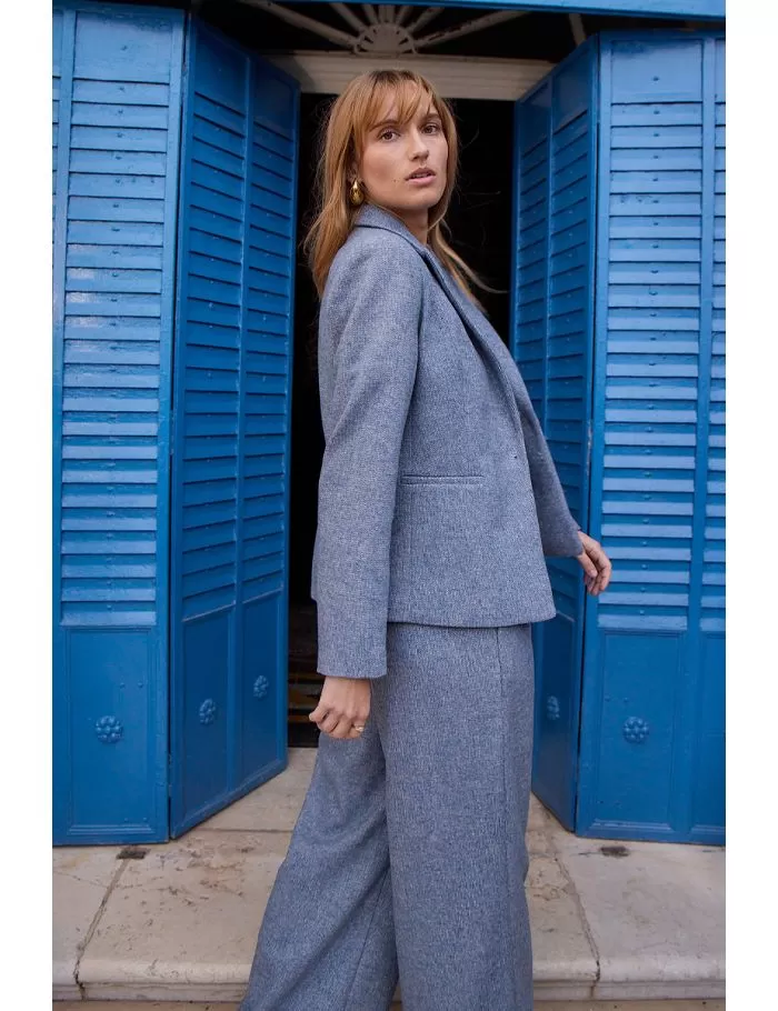 Blazer droit en lainage