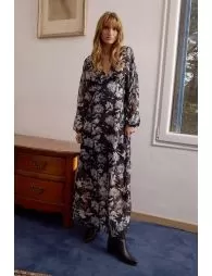 Robe longue en voile imprimé