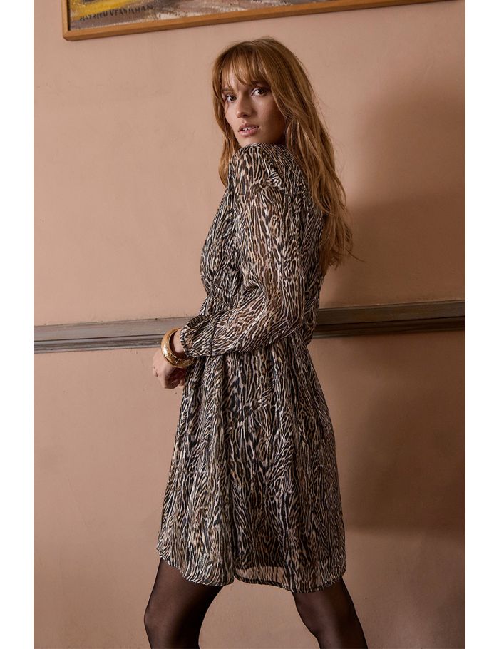 Robe courte, imprimé animalier