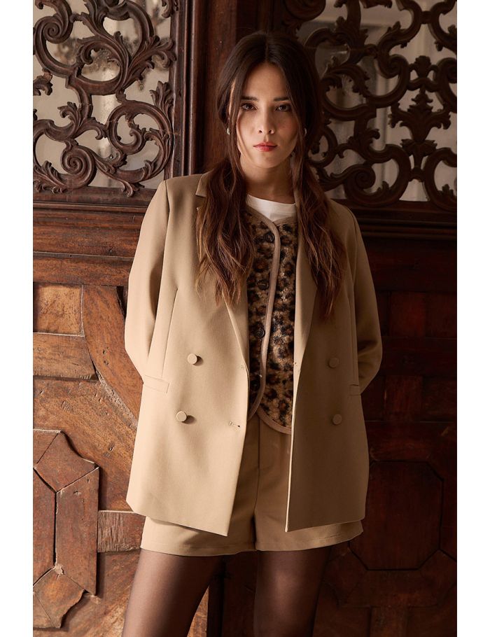 Straight blazer with clips