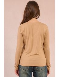 Long-sleeved T-shirt, iridescent neckline