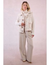 Sleeveless jacket, imitation sheepskin