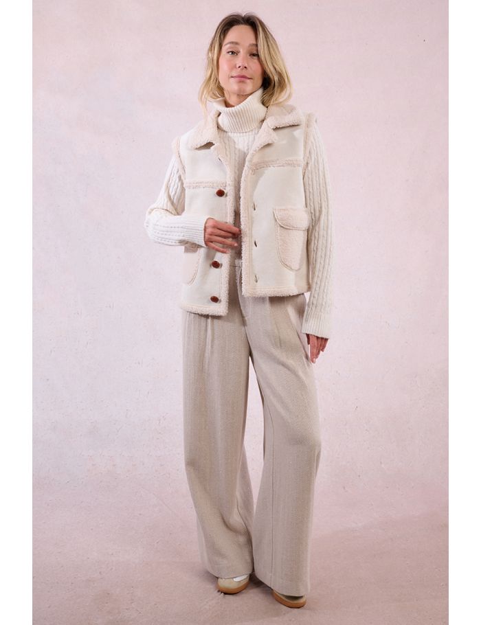Veste sans manches, imitation mouton