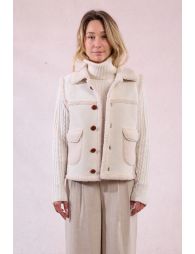Sleeveless jacket, imitation sheepskin