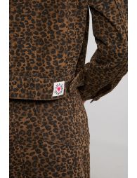 Leopard denim skirt